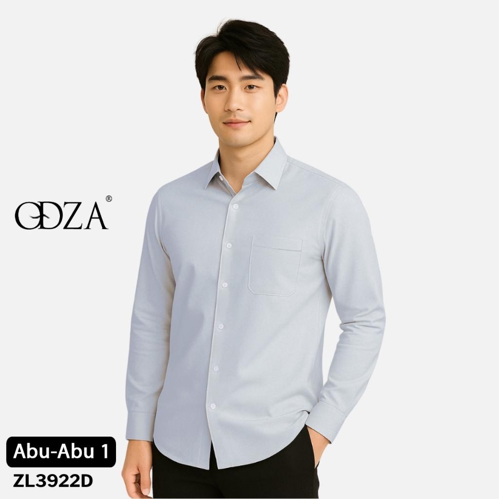Odza Kemeja Polos Pria Lengan Panjang Slim Fit Regular Abu Muda