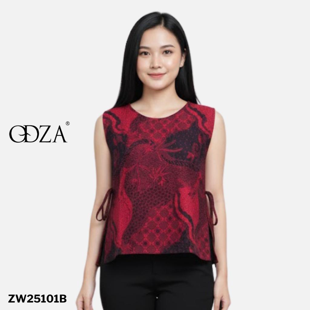 Odza Atasan Batik Couple Lengan Pendek Luaran Vest Rompi Set Baju Outer Pria Wanita Allsize Parama Merah Maroon Natal Imlek Sincia