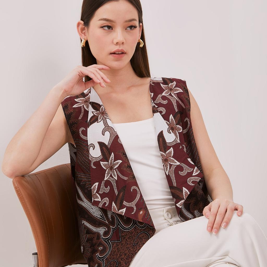 Odza Baju Luaran Atasan Rompi Batik Outer Wanita Bolak Balik All size Adiraga