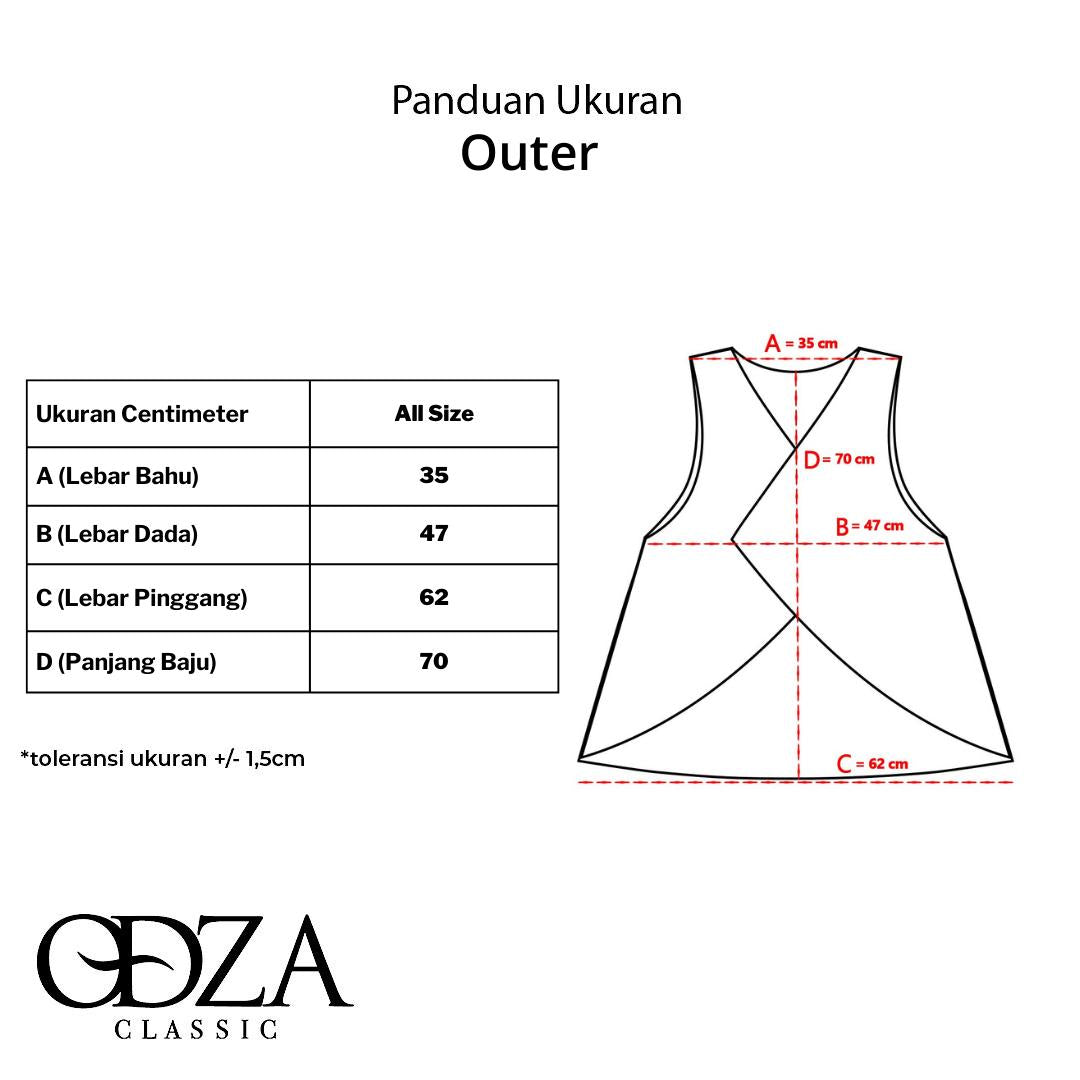 Odza Baju Outer Luaran Atasan Motif Batik Kombinasi Rompi Katun Pesta Wanita Cantik Bolak Balik Panggenan Biru
