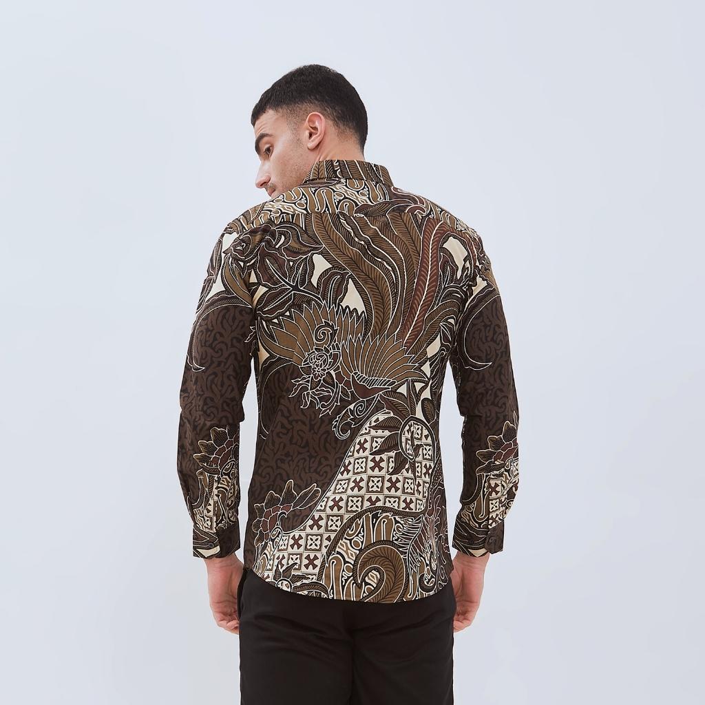 ODZACLASSIC Odza Set Seragam Kemeja Rok Couple Batik Pria Wanita Lengan Panjang Rok Lilit Kebaya Aswin Baju Batik Pasangan Slim Fit Kain Katun Printing 40s Motif Unik Orisinal