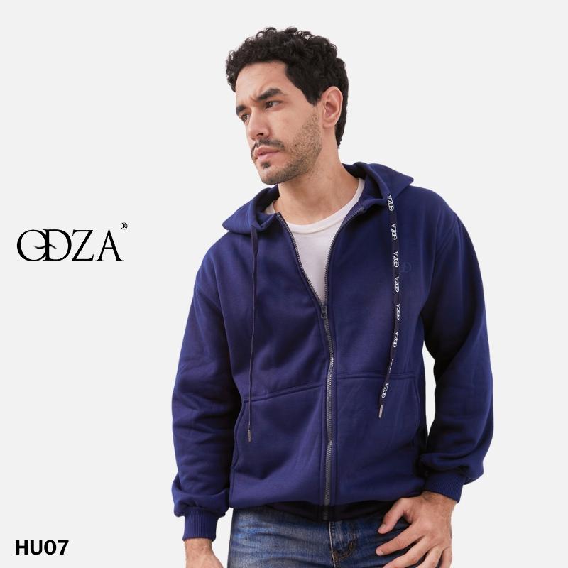 Odza Sweater Resleting Jaket Hoodie Unisex Pria Wanita Fleece Casual Style Navy