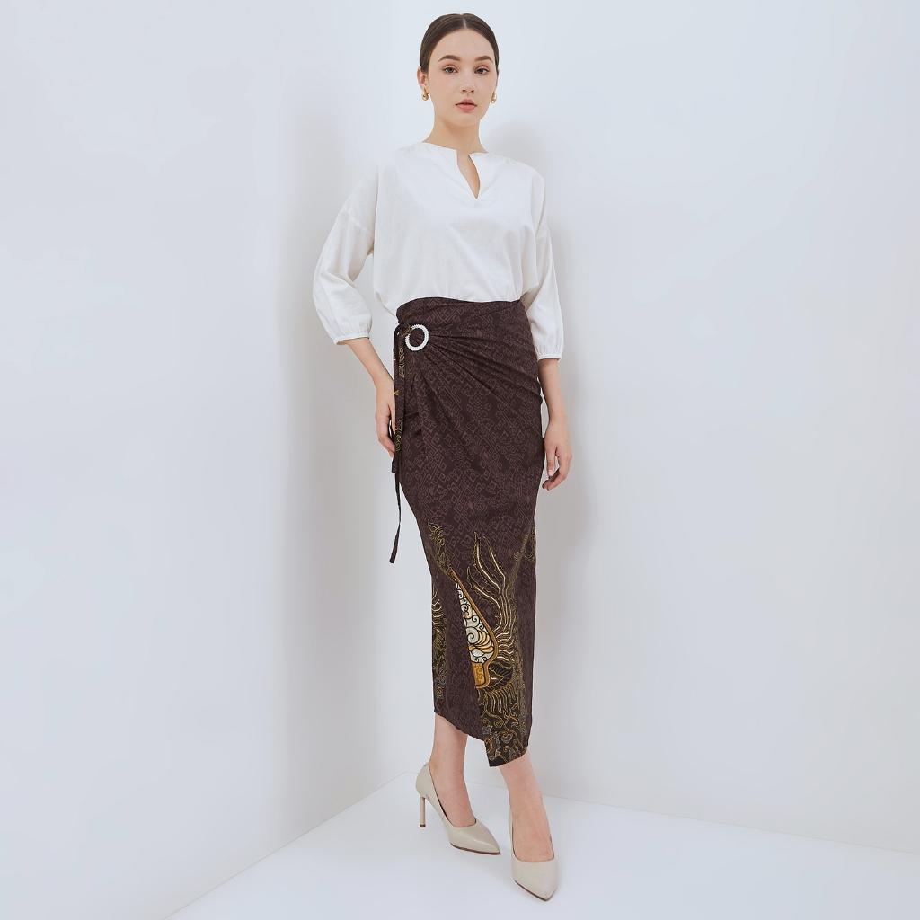 ODZACLASSIC Odza Set Couple Batik Pria Wanita Kemeja Hem Lengan Panjang Jumbo Rok Lilit Kebaya Modern Cakrabuana Baju Katun Motif Pasangan Kain Slim Fit Setelan Atasan Seragam Kombinasi