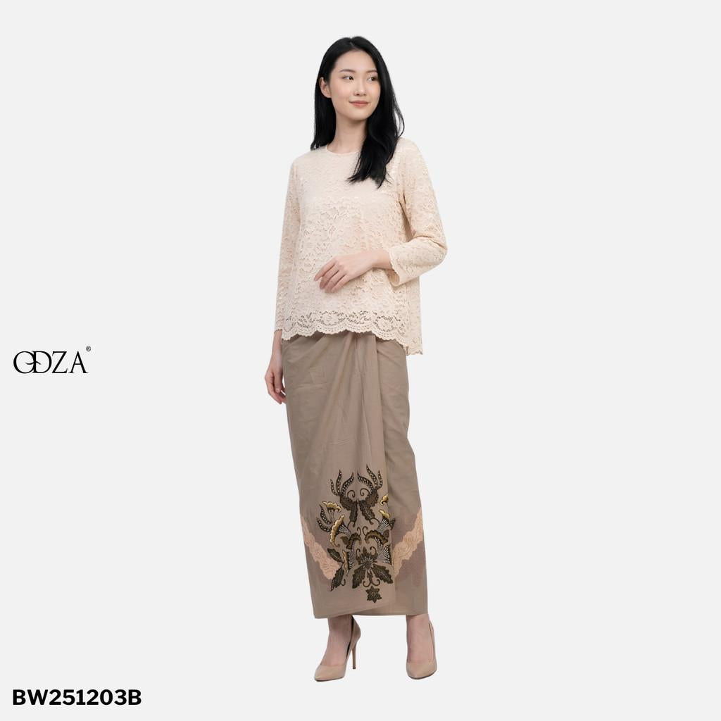 Odza Rok Lilit Batik Wanita Panjang Allsize Bawahan Kebaya Kondangan Wisuda Cleopatra Sage Coklat