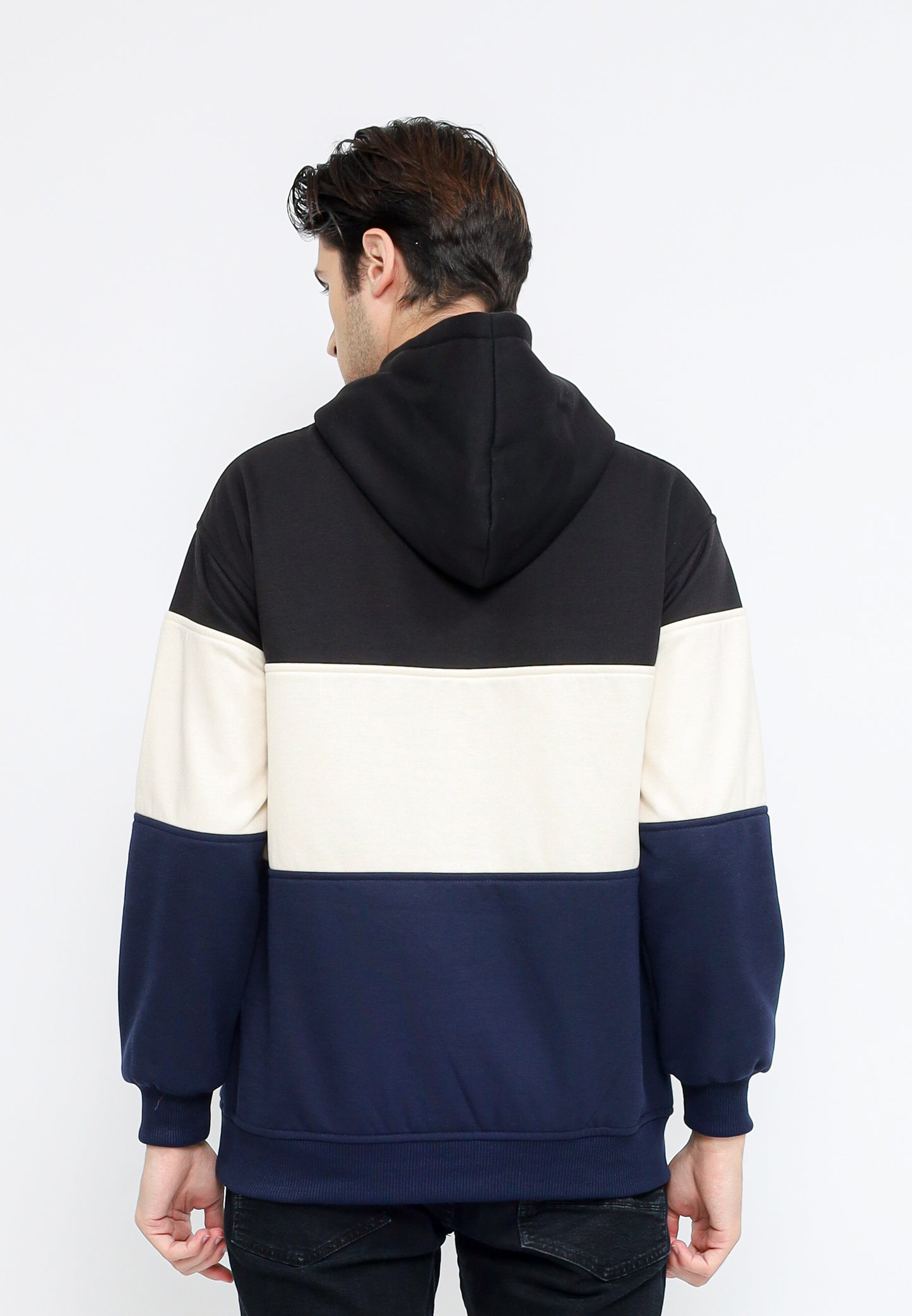 Odza Jaket Sweater Hoodie Luaran Pria Wanita Fleece Premium Tebal 3 Warna Tricolor