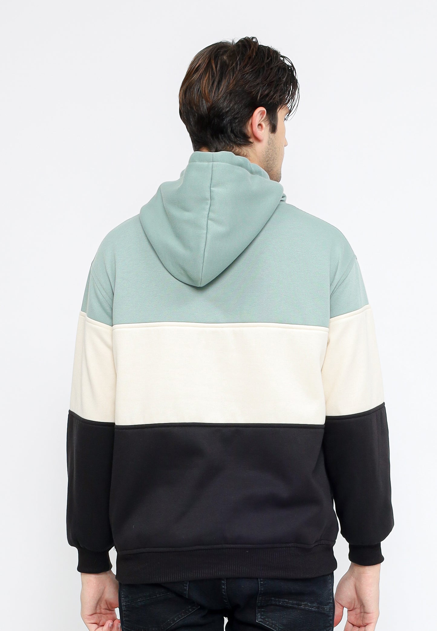 Odza Jaket Sweater Pria Wanita Luaran Hoodie Soft Fleece Premium Tebal 3 Warna Hijau Sage Tricolor