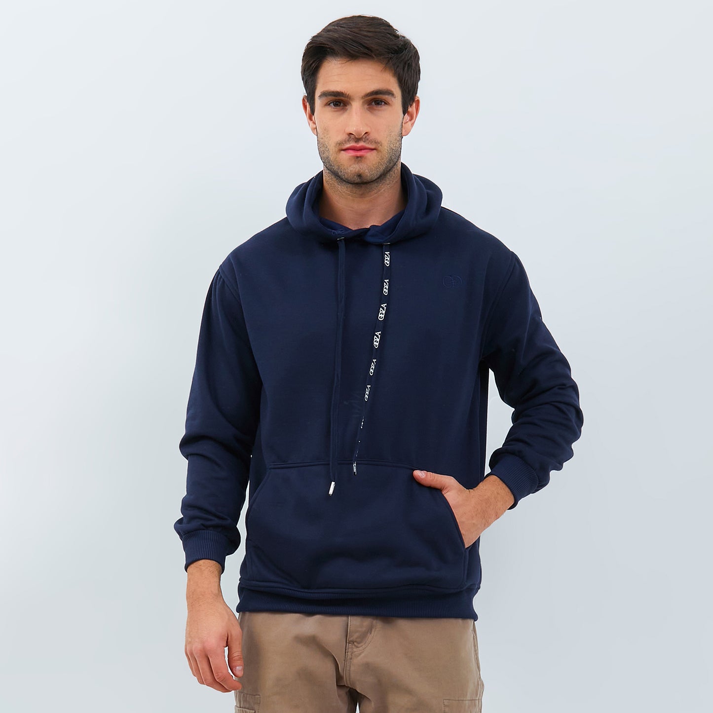 Odza Sweater Resleting Jaket Hoodie Unisex Pria Wanita Fleece Casual Style Navy
