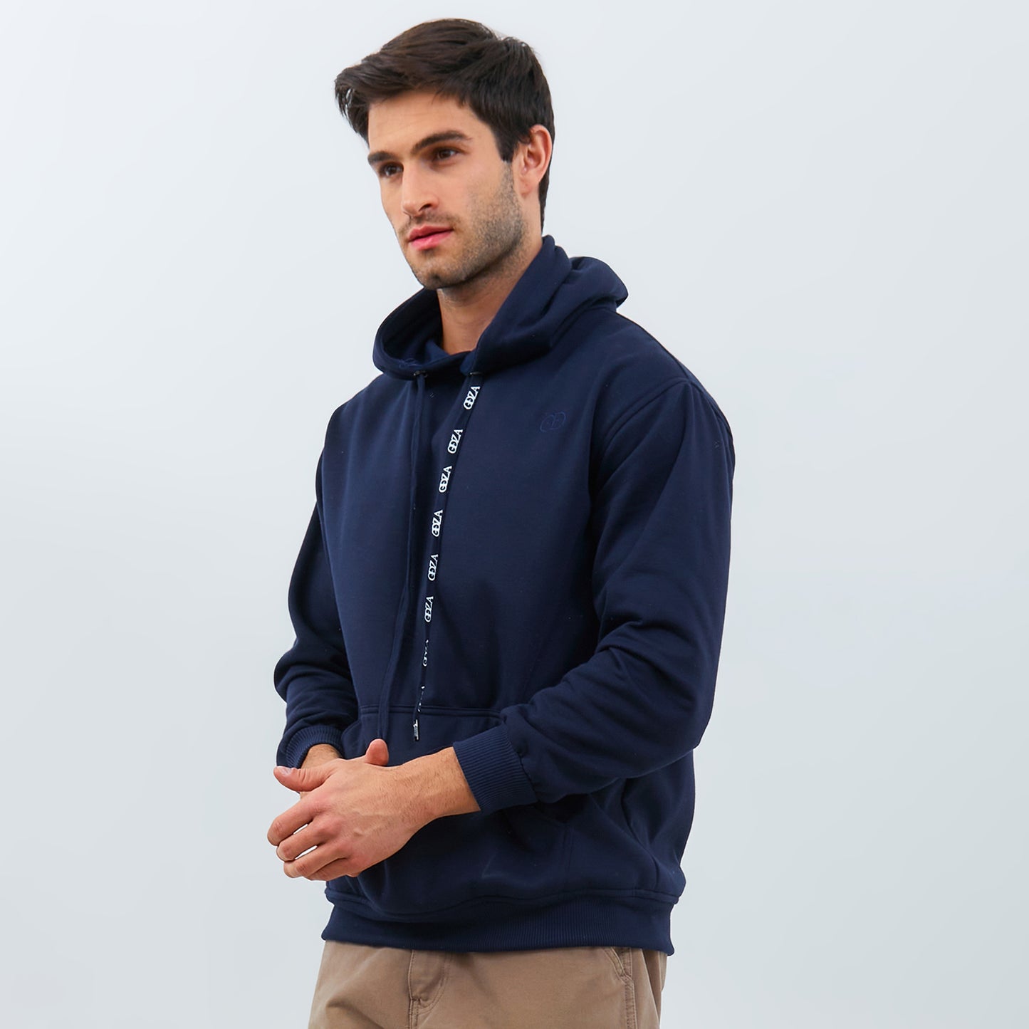 Odza Sweater Resleting Jaket Hoodie Unisex Pria Wanita Fleece Casual Style Navy