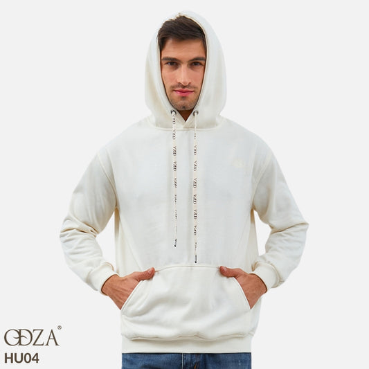 Odza Sweater Jaket Hoodie Pria Wanita Fleece Tebal Kasual Street Style Polos Cream
