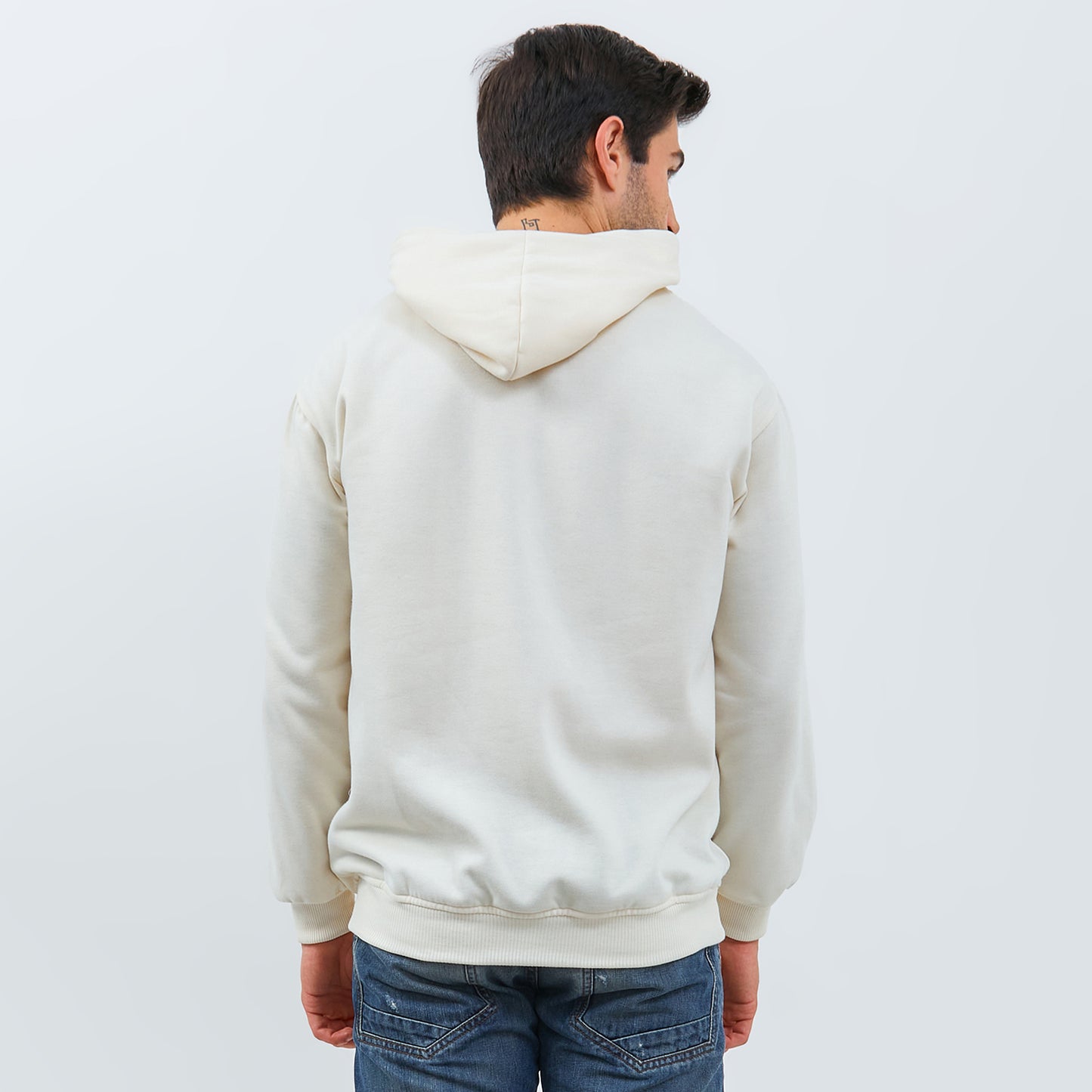 Odza Sweater Jaket Hoodie Pria Wanita Fleece Tebal Kasual Street Style Polos Cream