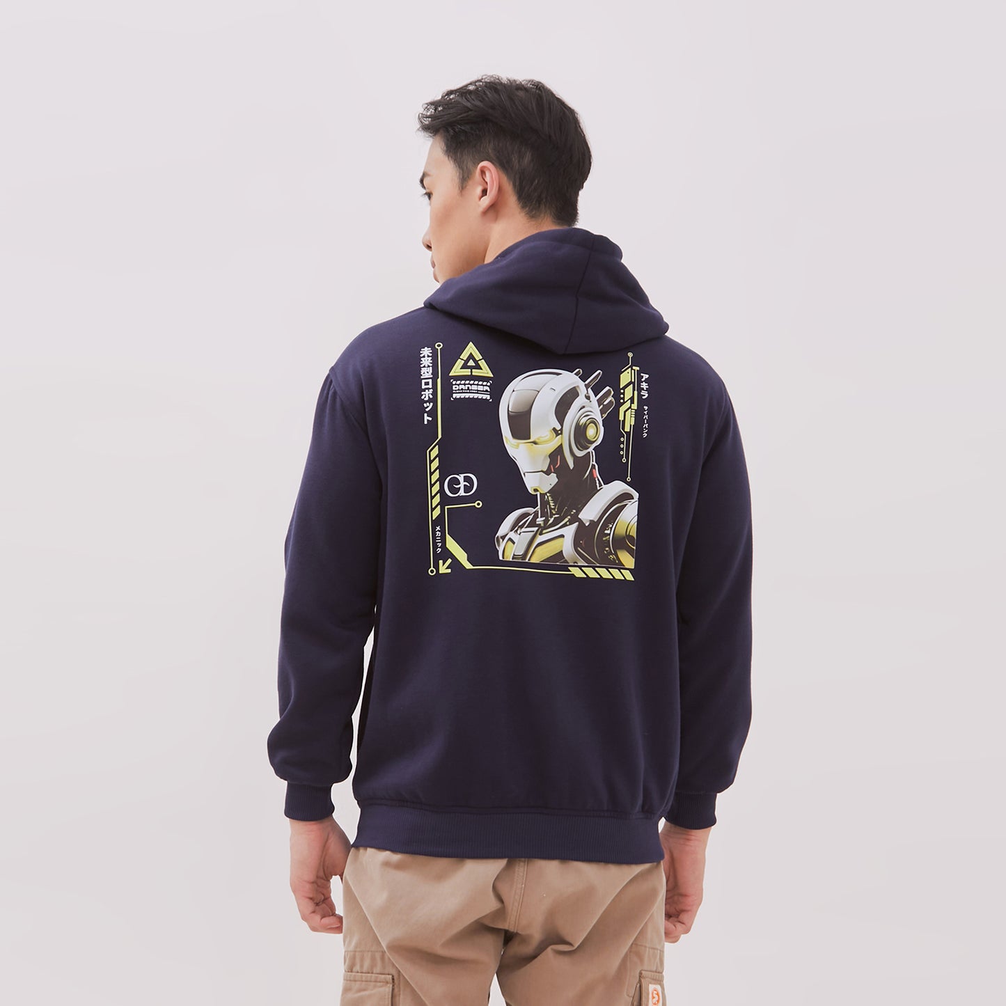 Odza Sweater Hoodie Jaket Pria Wanita Fleece Tebal Casual Street Style Printing Navy Cyberpunk Ultron