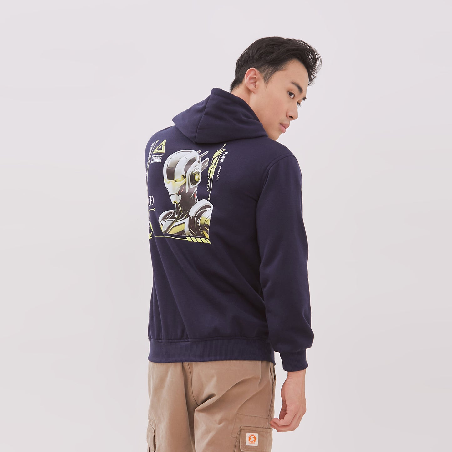 Odza Sweater Hoodie Jaket Pria Wanita Fleece Tebal Casual Street Style Printing Navy Cyberpunk Ultron