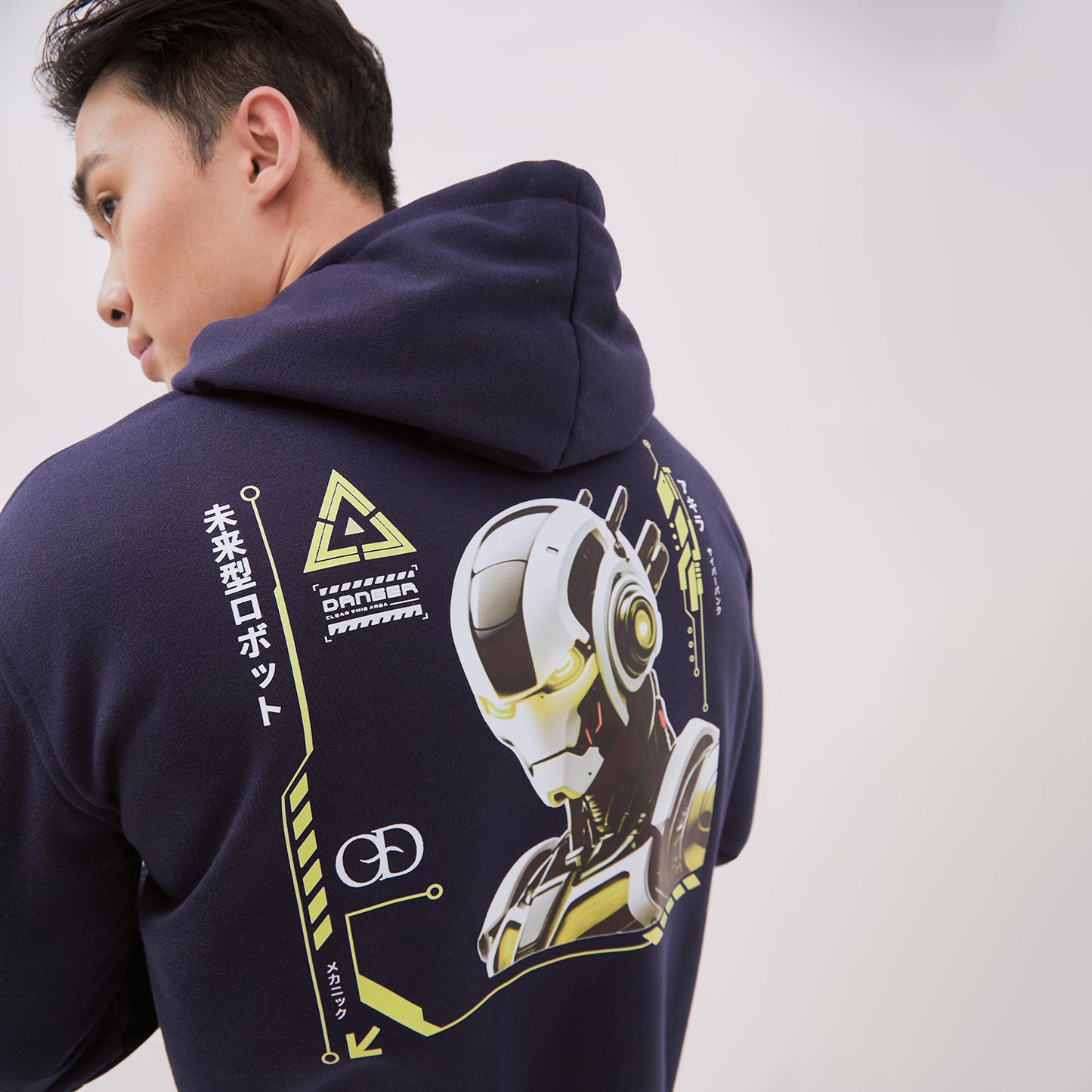 Odza Sweater Hoodie Jaket Pria Wanita Fleece Tebal Casual Street Style Printing Navy Cyberpunk Ultron