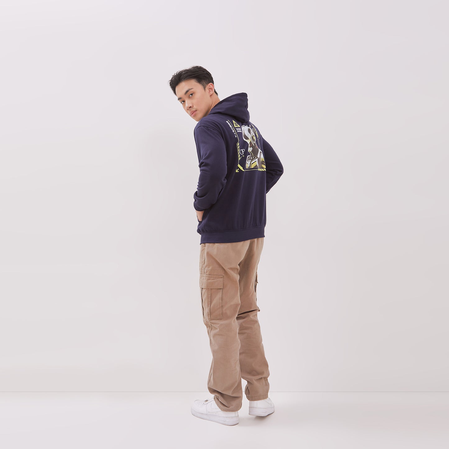 Odza Sweater Hoodie Jaket Pria Wanita Fleece Tebal Casual Street Style Printing Navy Cyberpunk Ultron