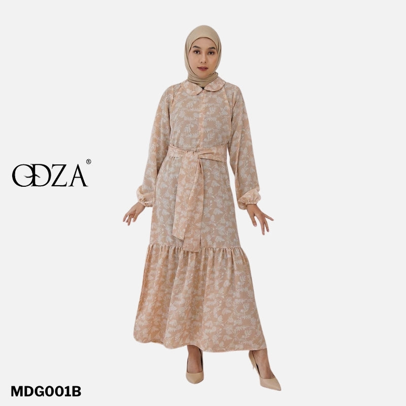 Odza Long Maxi Dress Muslimah Gamis Wanita Bunga Almaira