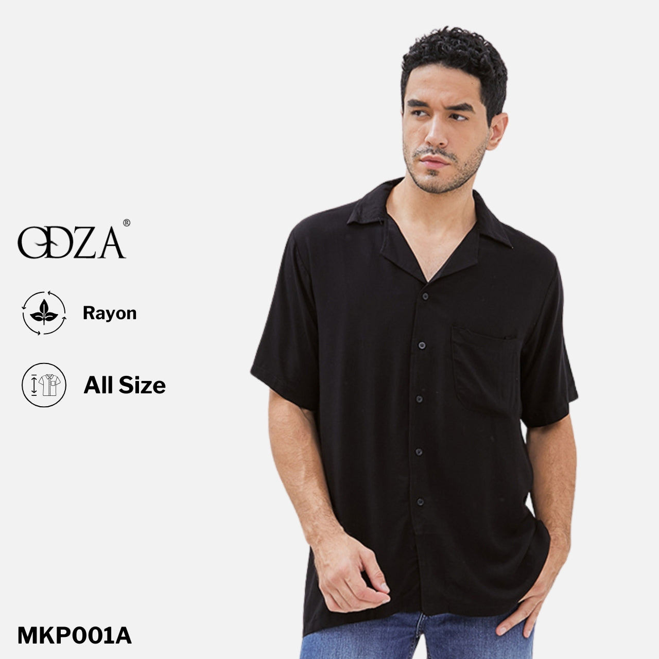 Odza Kemeja Oversize Pria Lengan Pendek Elegante