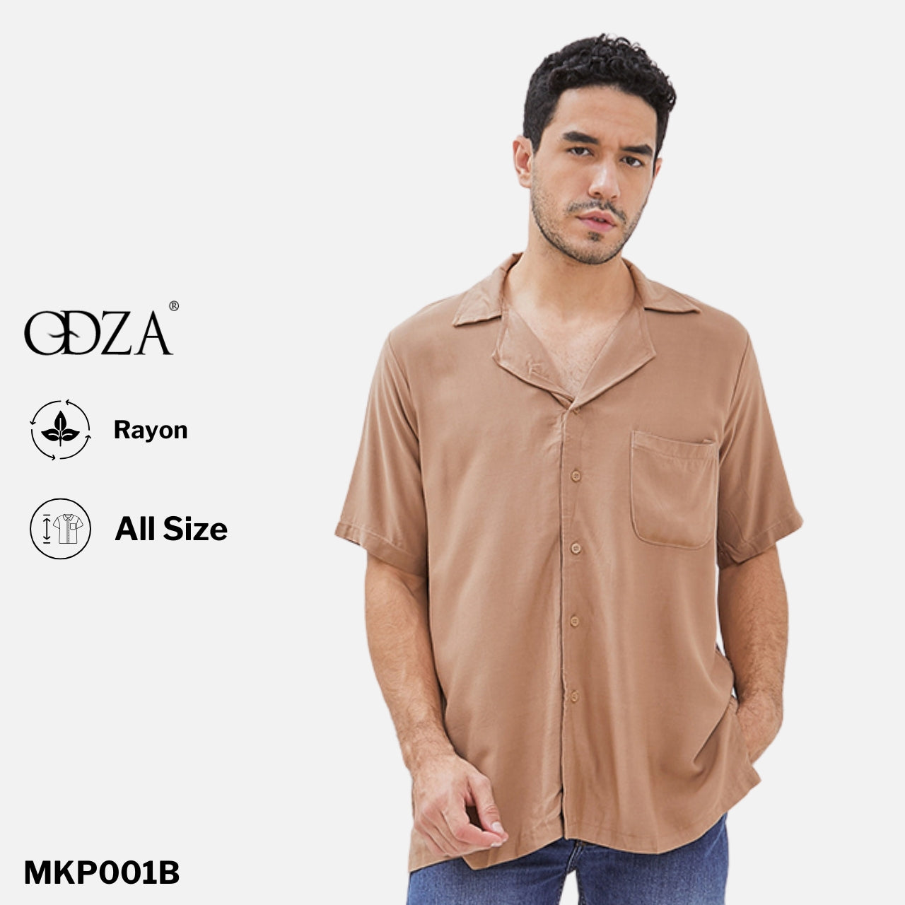 Odza Kemeja Oversize Pria Lengan Pendek Elegante