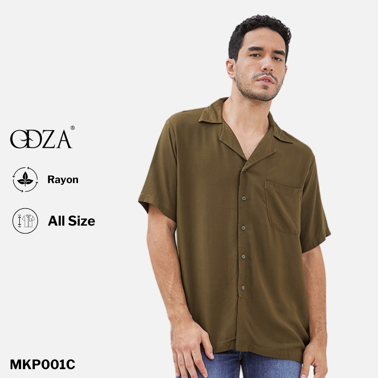 Odza Kemeja Oversize Pria Lengan Pendek Elegante