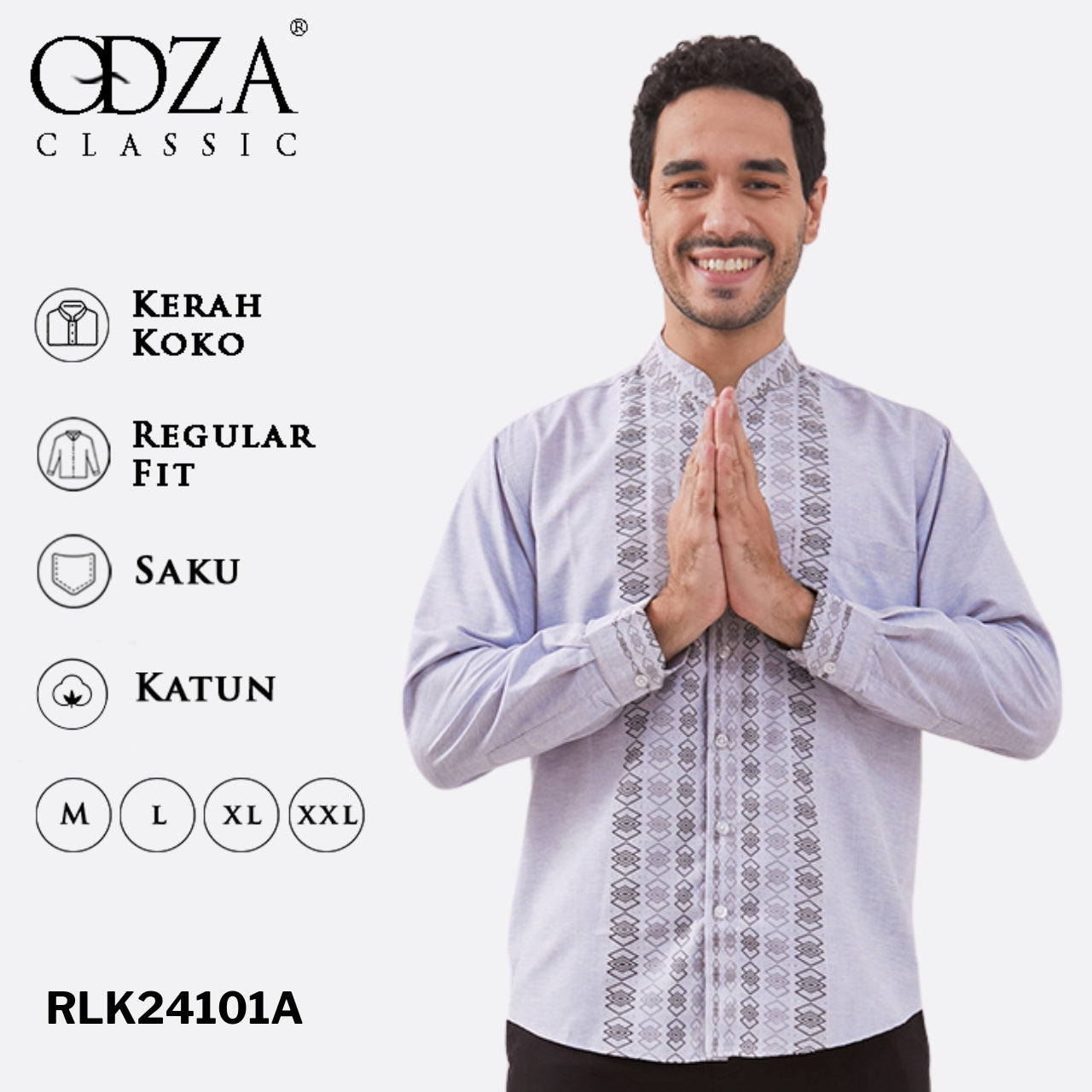 Odza Baju Koko Lengan Panjang Pria Premium Quality Motif Kombinasi