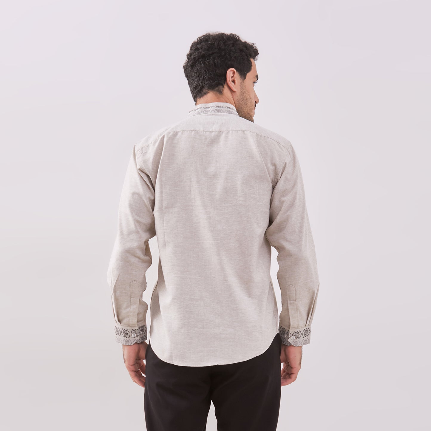 Odza Baju Koko Lengan Panjang Pria Premium Quality Motif Kombinasi