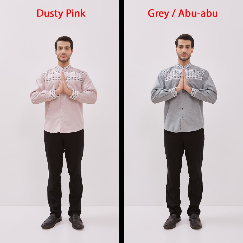 Odza Baju Koko Pria Lengan Panjang Muslim Cowok Regular Fit Size Jumbo Banafah