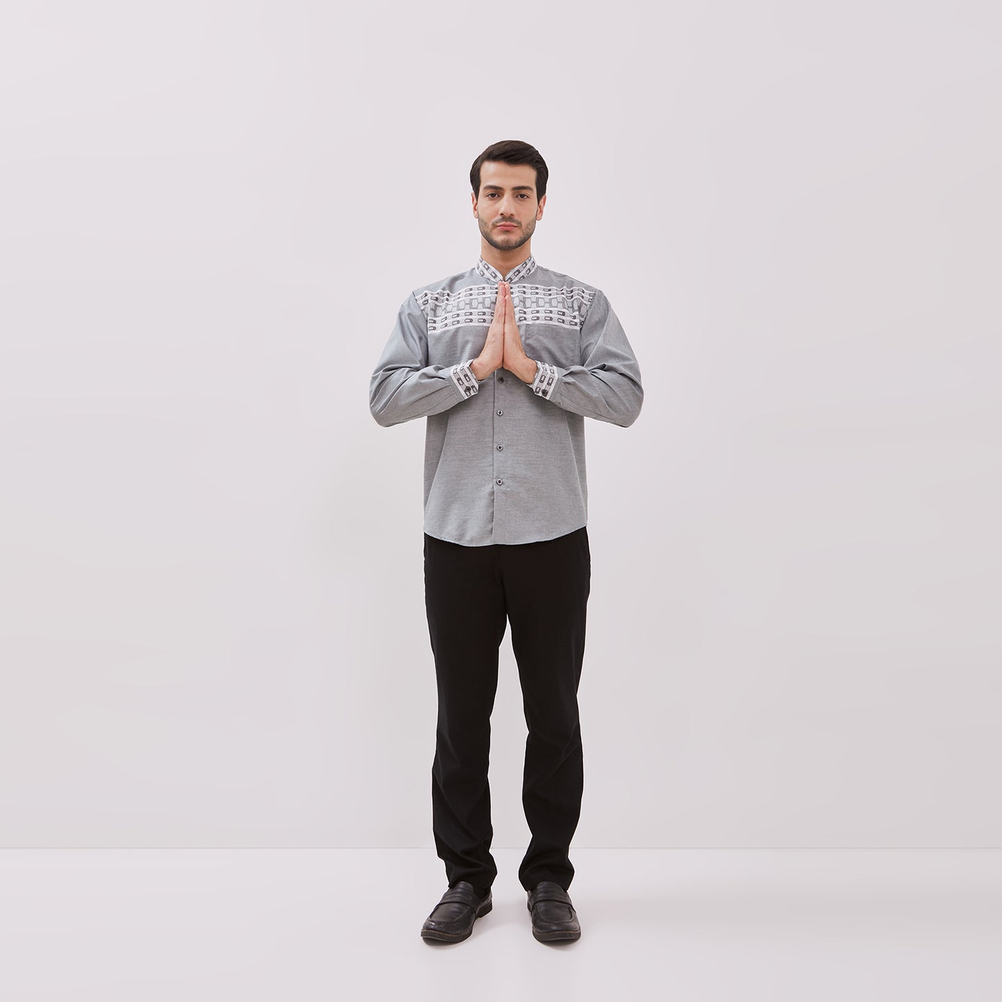 Odza Baju Koko Pria Lengan Panjang Muslim Cowok Regular Fit Size Jumbo Banafah