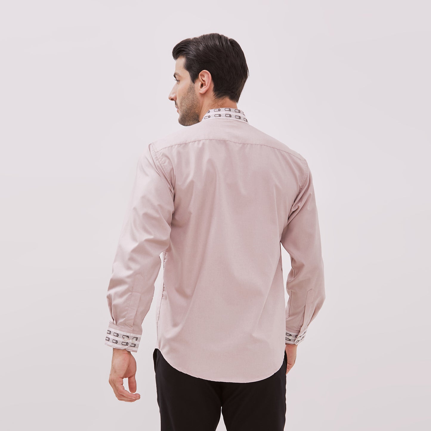 Odza Baju Koko Pria Lengan Panjang Muslim Cowok Regular Fit Size Jumbo Banafah