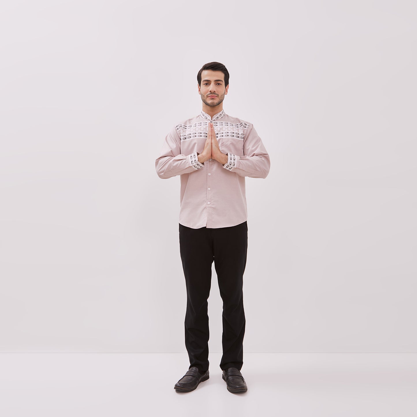 Odza Baju Koko Pria Lengan Panjang Muslim Cowok Regular Fit Size Jumbo Banafah