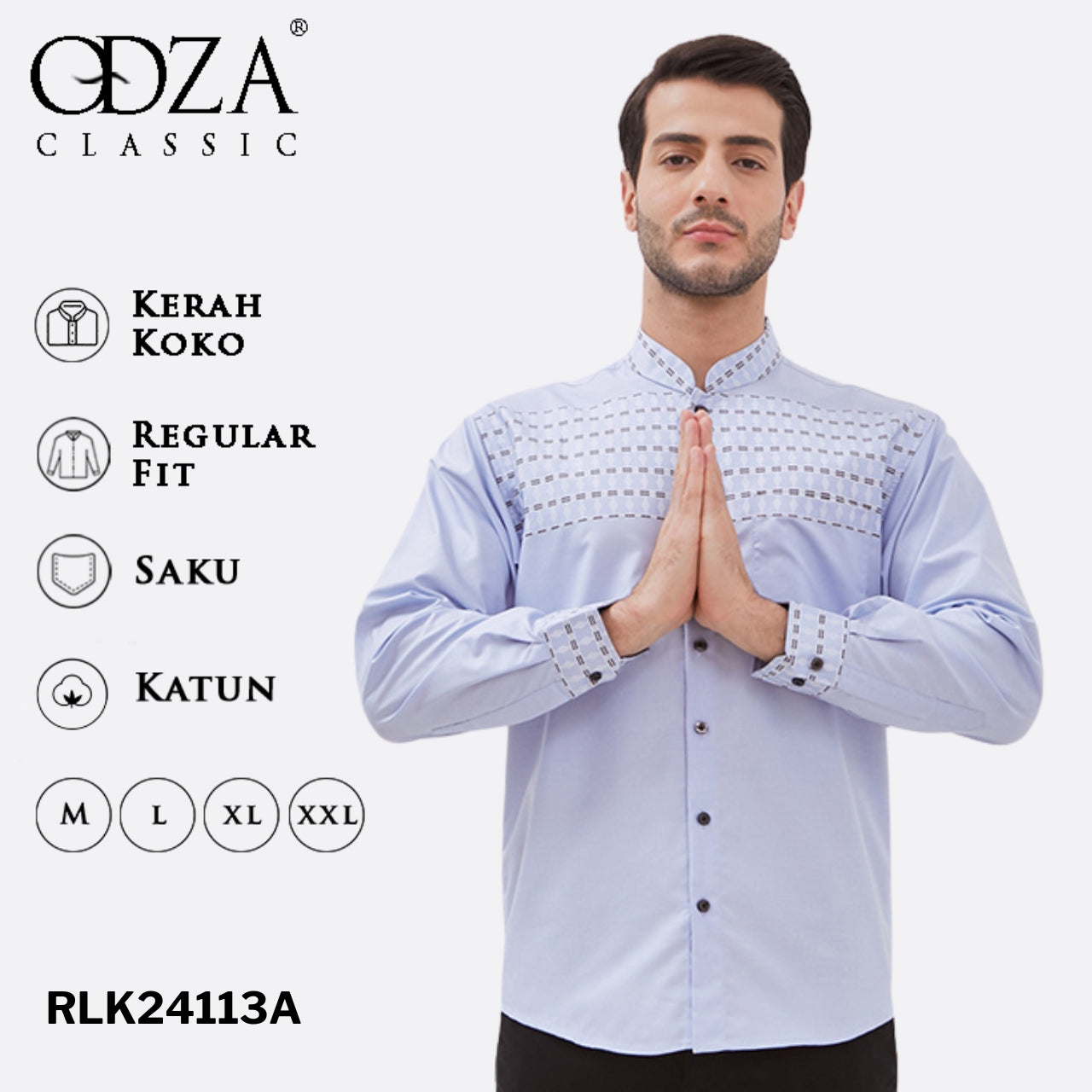 Odza Baju Koko Pria Lengan Panjang Gamis Muslim Regular Fit Jumbo Salman