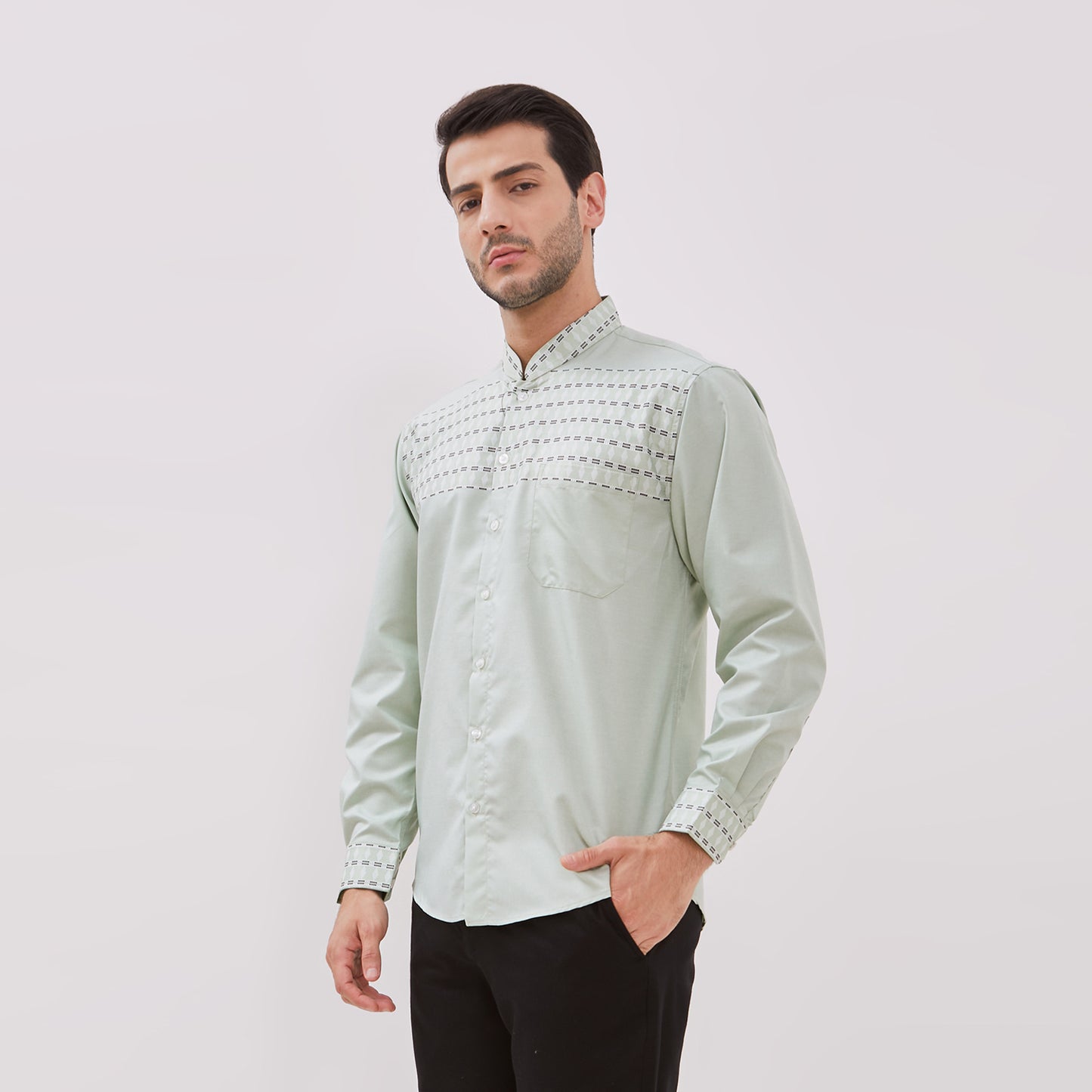 Odza Baju Koko Pria Lengan Panjang Gamis Muslim Regular Fit Jumbo Salman