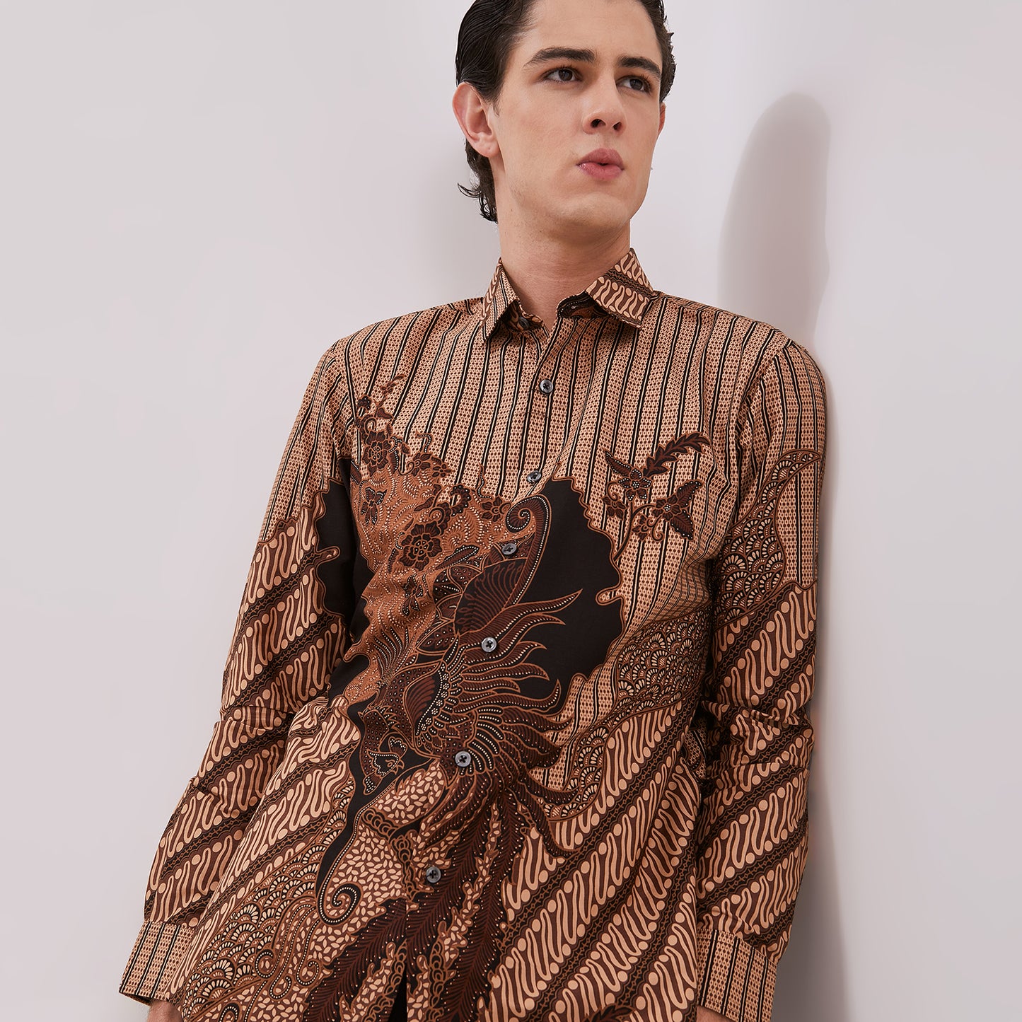Odza Baju Batik Lengan Panjang Pria Kemeja Motif Fashion Modern Dulawonu