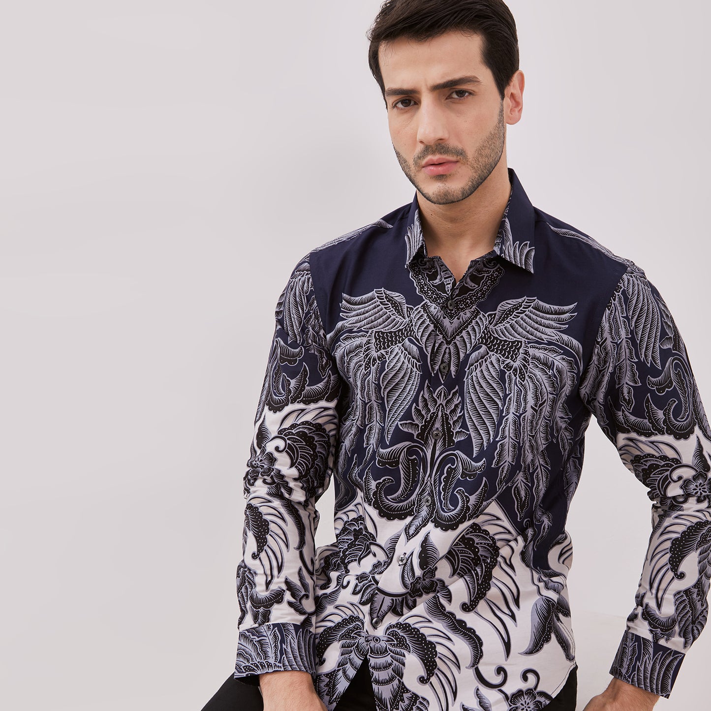 Odza Kemeja Batik Lengan Panjang Pria Slim Fit Asli Solo Jumbo Original