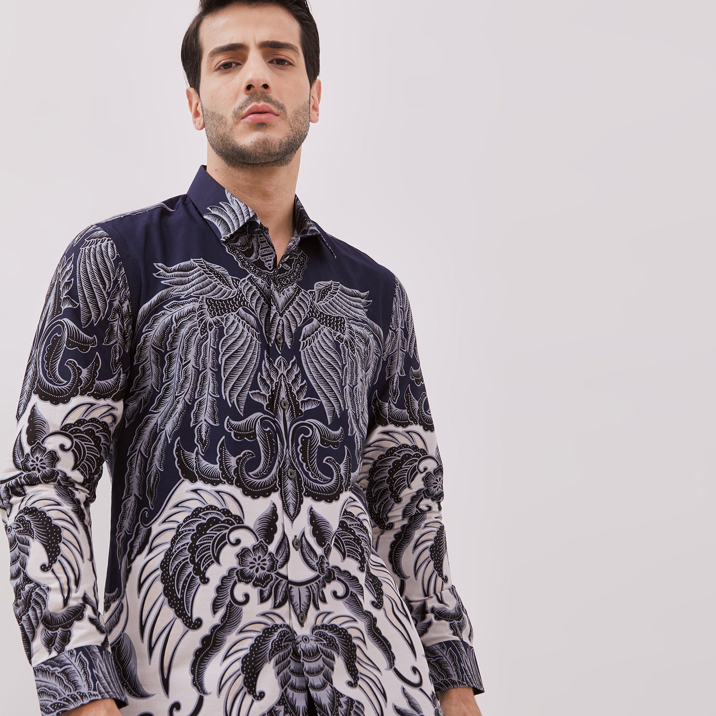Odza Kemeja Batik Lengan Panjang Pria Slim Fit Asli Solo Jumbo Original