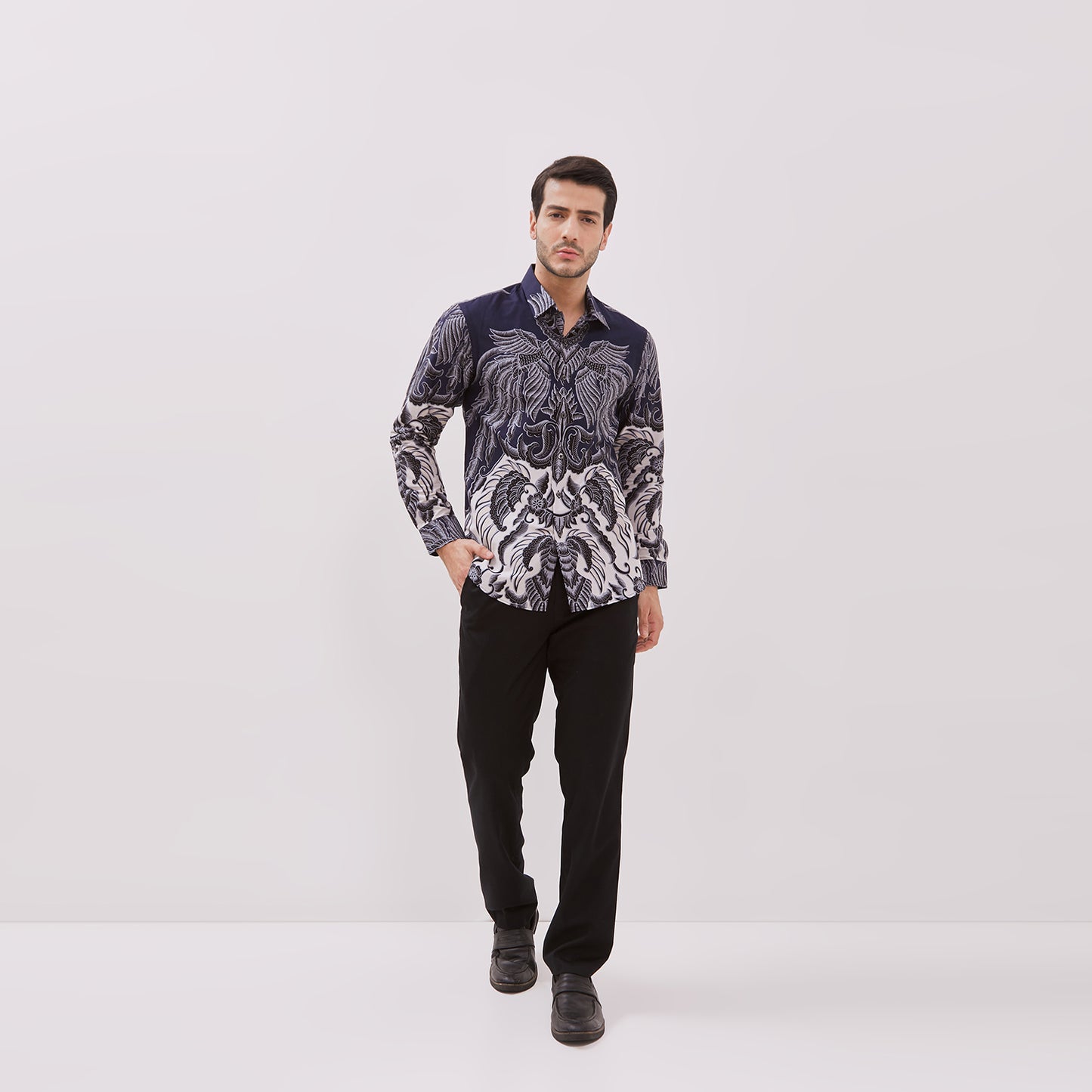 Odza Kemeja Batik Lengan Panjang Pria Slim Fit Asli Solo Jumbo Original