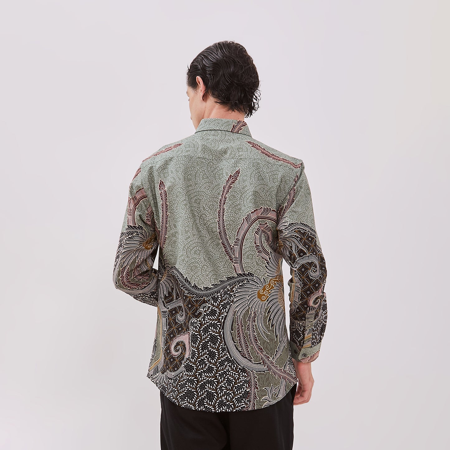 Odza Baju Hem Kemeja Batik Modern Pria Lengan Panjang Parama