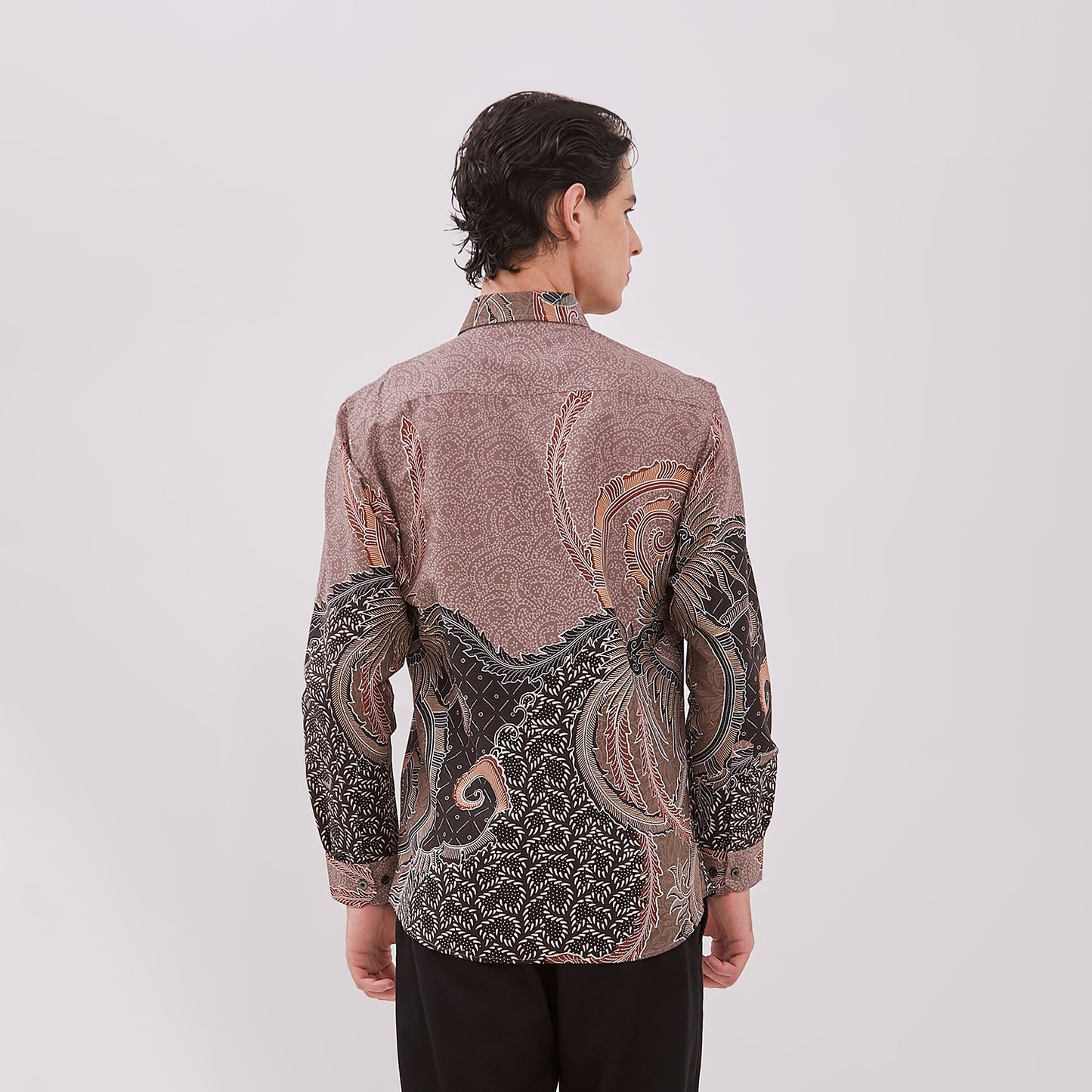 Odza Baju Hem Kemeja Batik Modern Pria Lengan Panjang Parama
