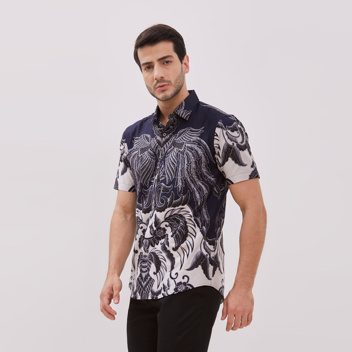 Odza Classic Kemeja Batik Pria Modern Lengan Pendek Original Slimfit Premium Cartalia