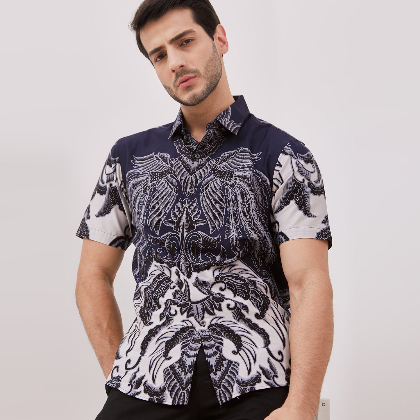 Odza Classic Kemeja Batik Pria Modern Lengan Pendek Original Slimfit Premium Cartalia