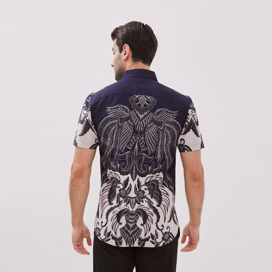 Odza Classic Kemeja Batik Pria Modern Lengan Pendek Original Slimfit Premium Cartalia