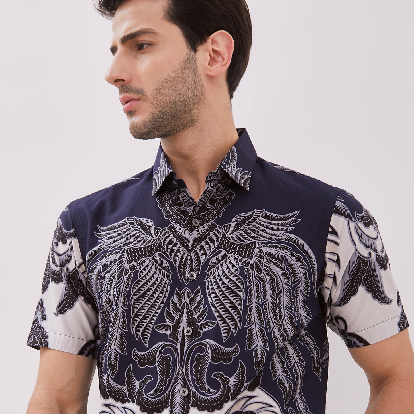 Odza Classic Kemeja Batik Pria Modern Lengan Pendek Original Slimfit Premium Cartalia