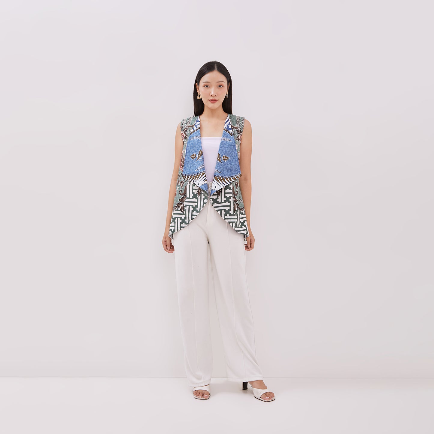 Odza Baju Luaran Atasan Rompi Batik Outer Wanita Bolak balik All size Adiraga Biru Hijau