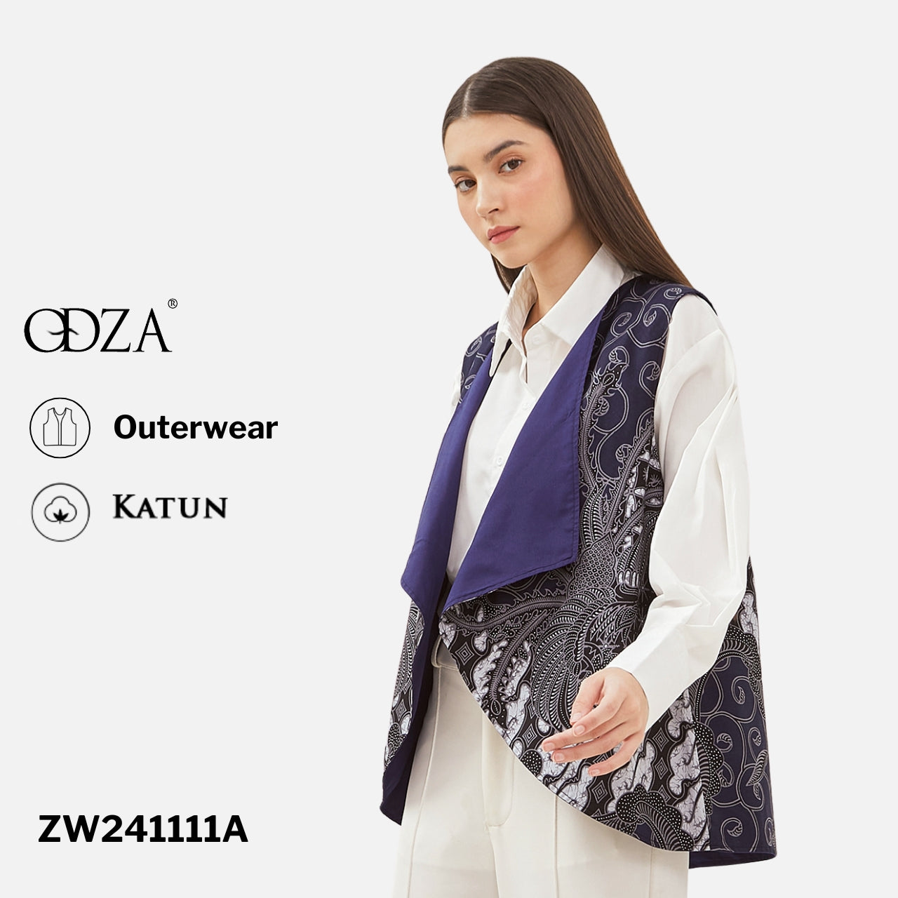 Odza Baju Luaran Atasan Rompi Vest Batik Outer Wanita Bolak Balik All Size Chloe