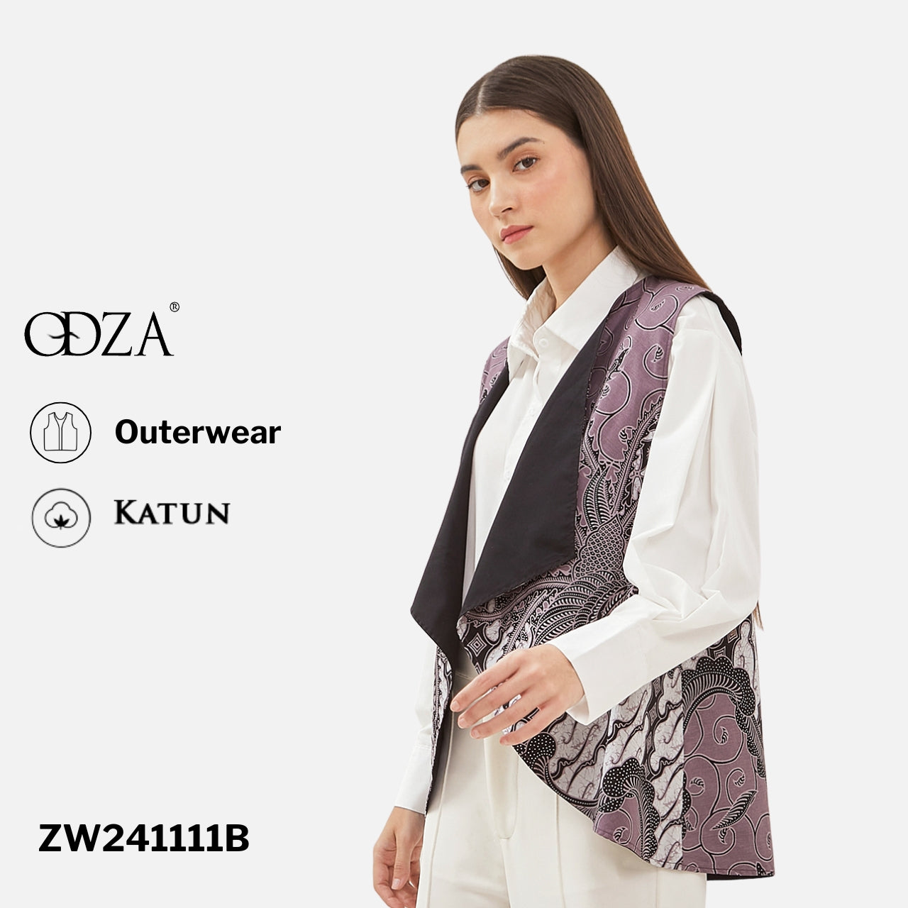 Odza Baju Luaran Atasan Rompi Vest Batik Outer Wanita Bolak Balik All Size Chloe