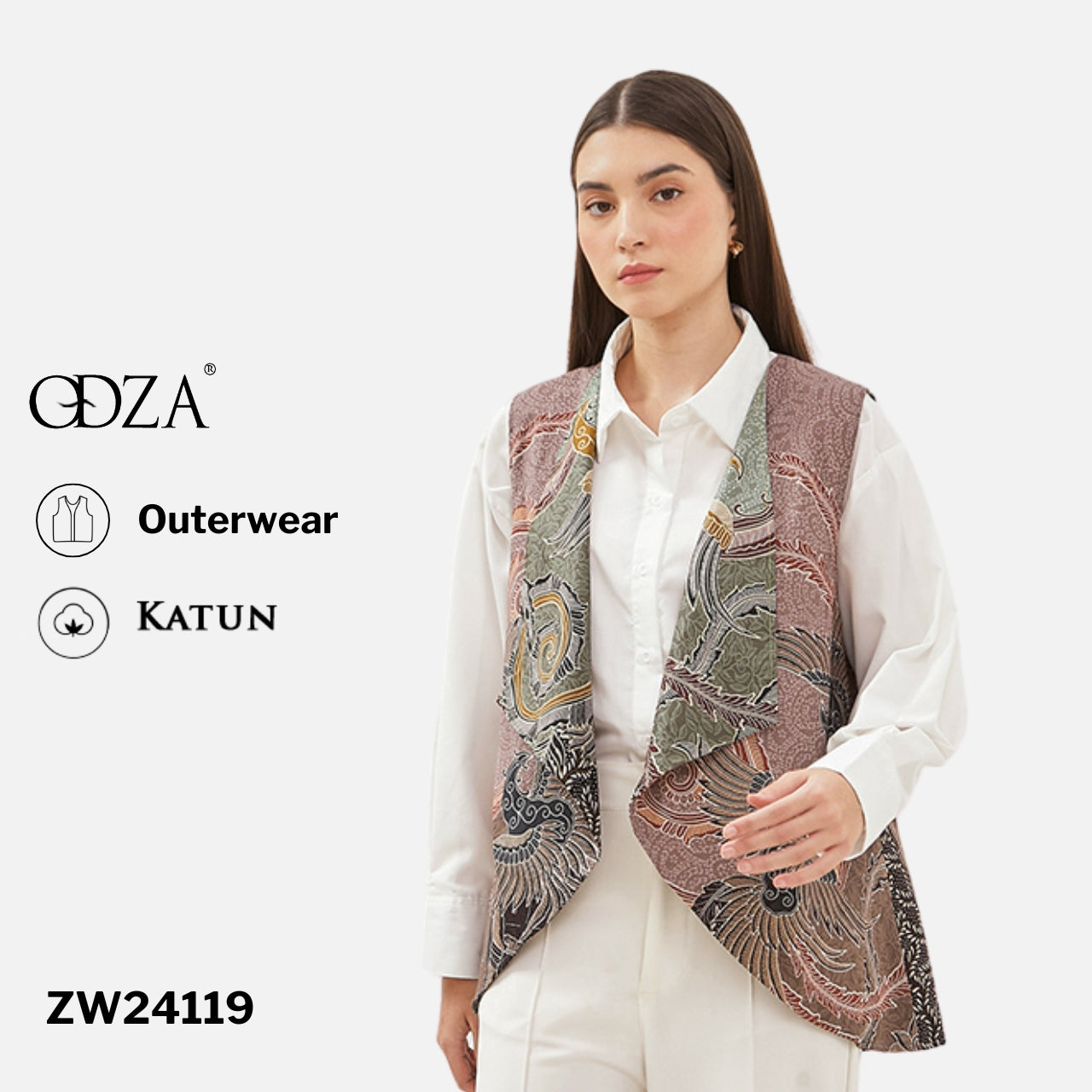 Odza Baju Luaran Atasan Rompi Vest Batik Outer Wanita Bolak Balik All Size Chloe