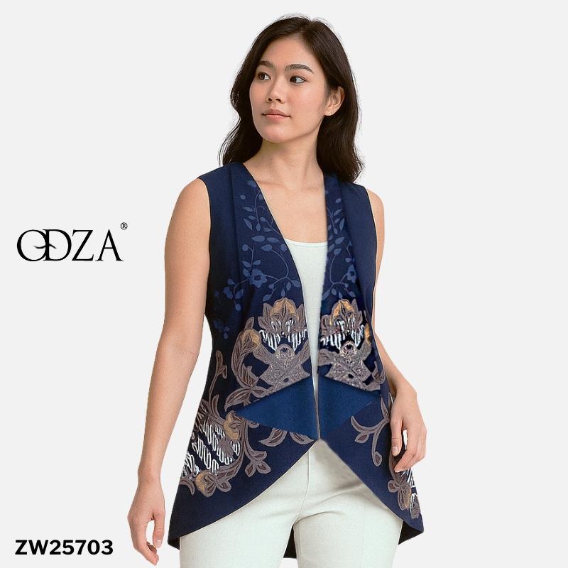 Odza Set Atasan Batik Katun Lengan Panjang Outer Luaran Bolak Balik Pasangan Pria Wanita Couple Panggenan Biru Baju Motif