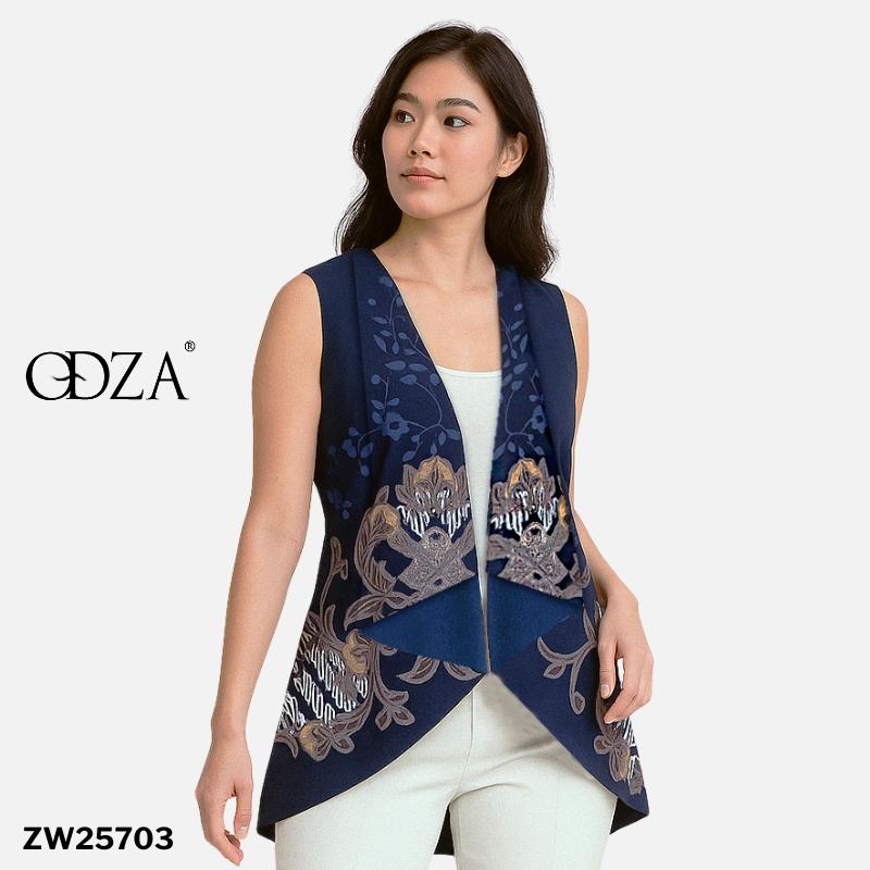 Odza Set Atasan Batik Katun Lengan Panjang Outer Luaran Bolak Balik Pasangan Pria Wanita Couple Panggenan Biru Baju Motif