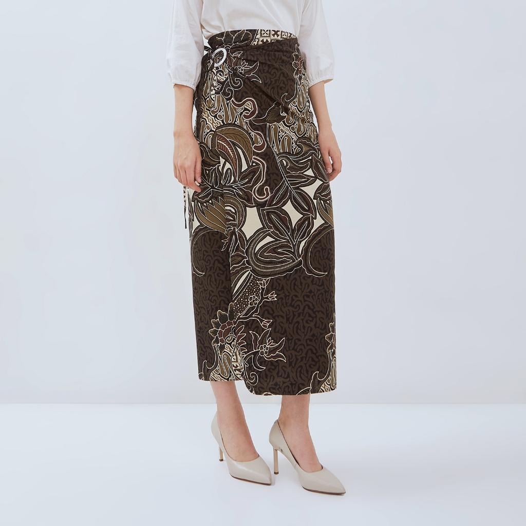 ODZACLASSIC Odza Set Seragam Kemeja Rok Couple Batik Pria Wanita Lengan Panjang Rok Lilit Kebaya Aswin Baju Batik Pasangan Slim Fit Kain Katun Printing 40s Motif Unik Orisinal