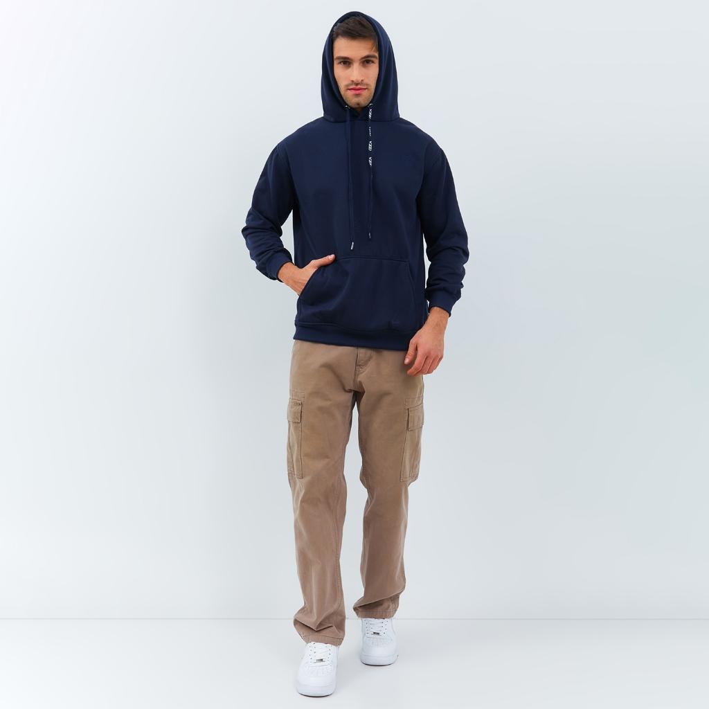 Odza Sweater Resleting Jaket Hoodie Unisex Pria Wanita Fleece Casual Style Navy