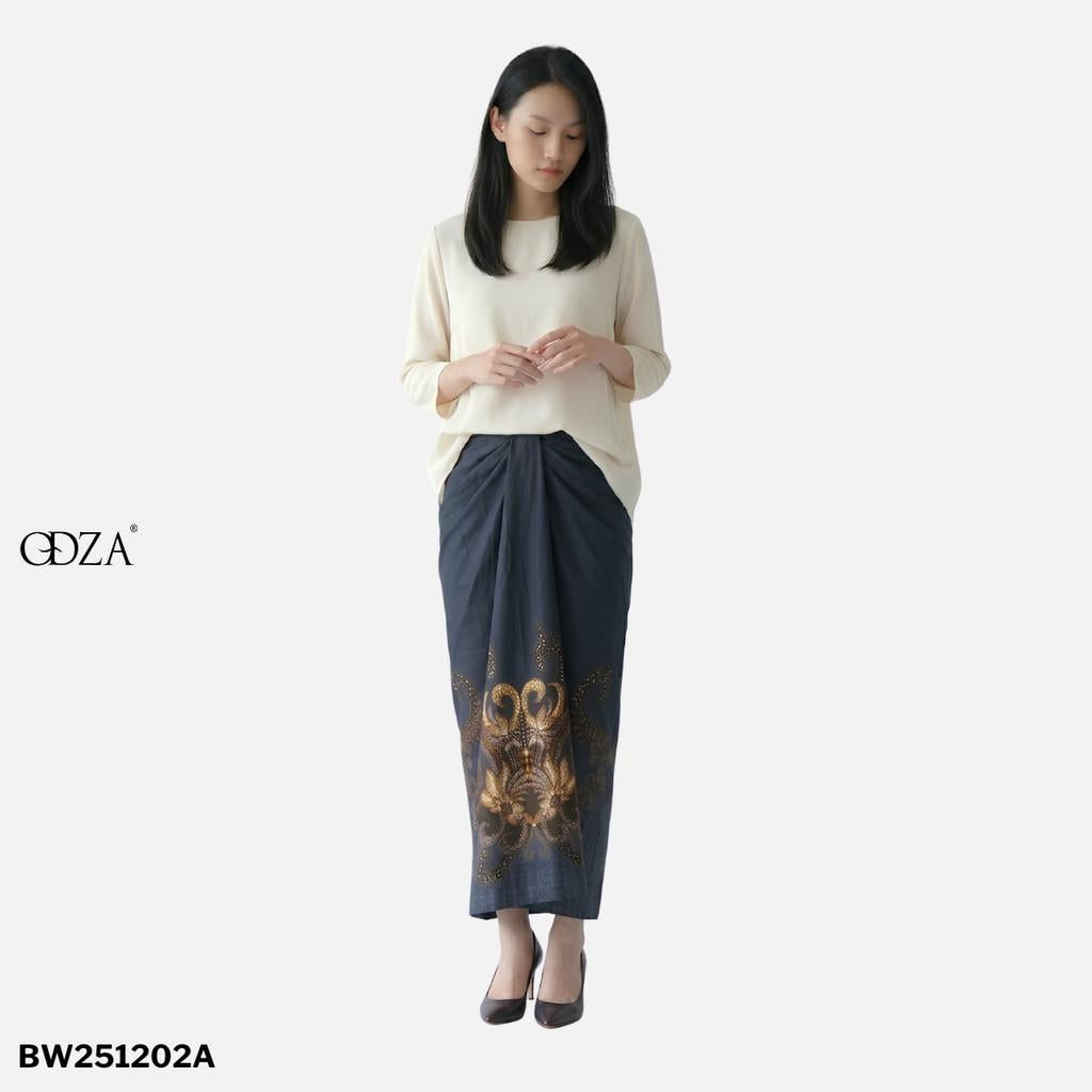 Odza Rok Lilit Batik Wanita Panjang Allsize Bawahan Kebaya Kondangan Wisuda Cassandra Navy Hitam