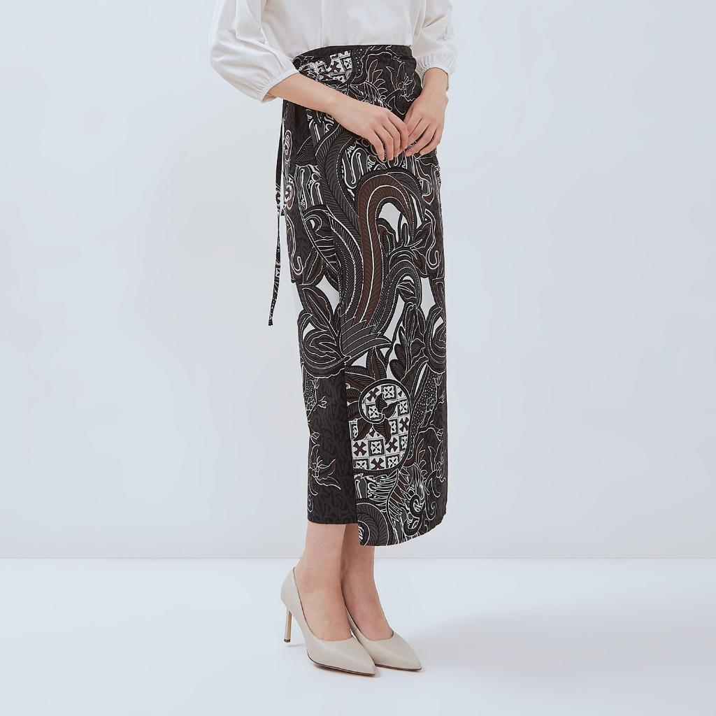 ODZACLASSIC Odza Set Couple Batik Pria Wanita Kemeja Hem Lengan Panjang Jumbo Rok Lilit Kebaya Modern Cakrabuana Baju Katun Motif Pasangan Kain Slim Fit Setelan Atasan Seragam Kombinasi